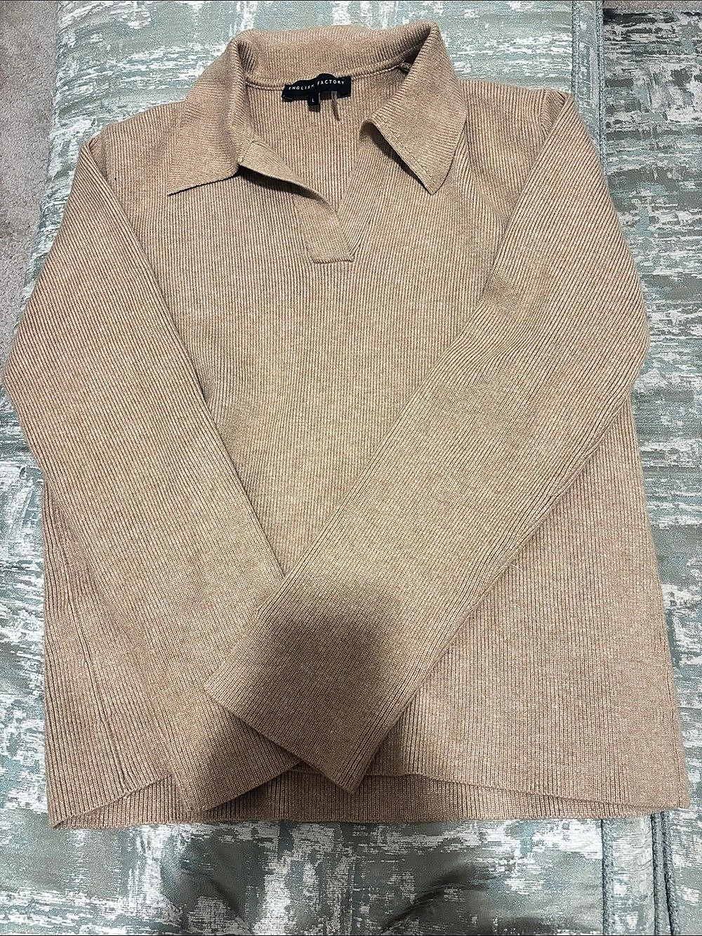 English Factory Collared Pullover Sweater in Brown